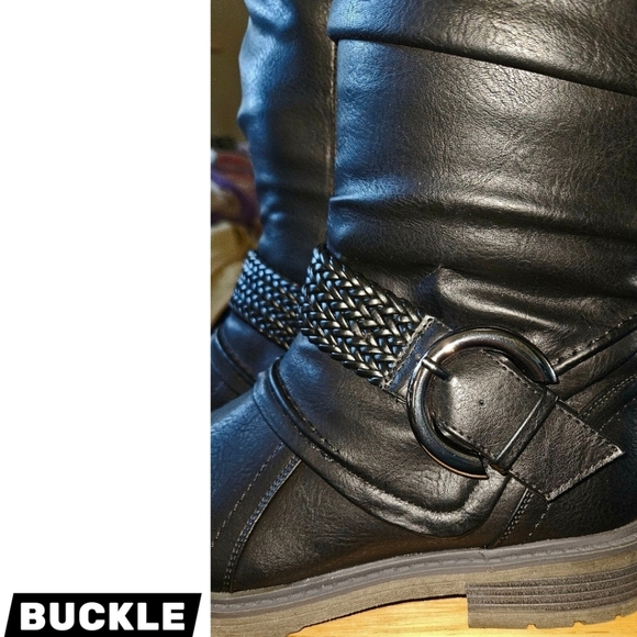 WANDERLUST FIONA3 wide cafe vegan leather knee high winter boots NIB 8.5W - Picture 9 of 16